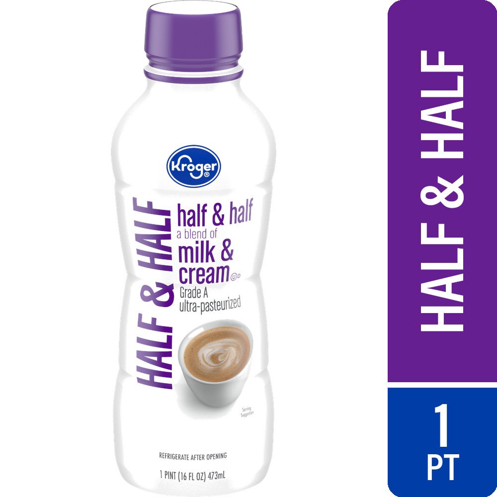 slide 1 of 3, Kroger Half & Half - 1 pint, 1 pint