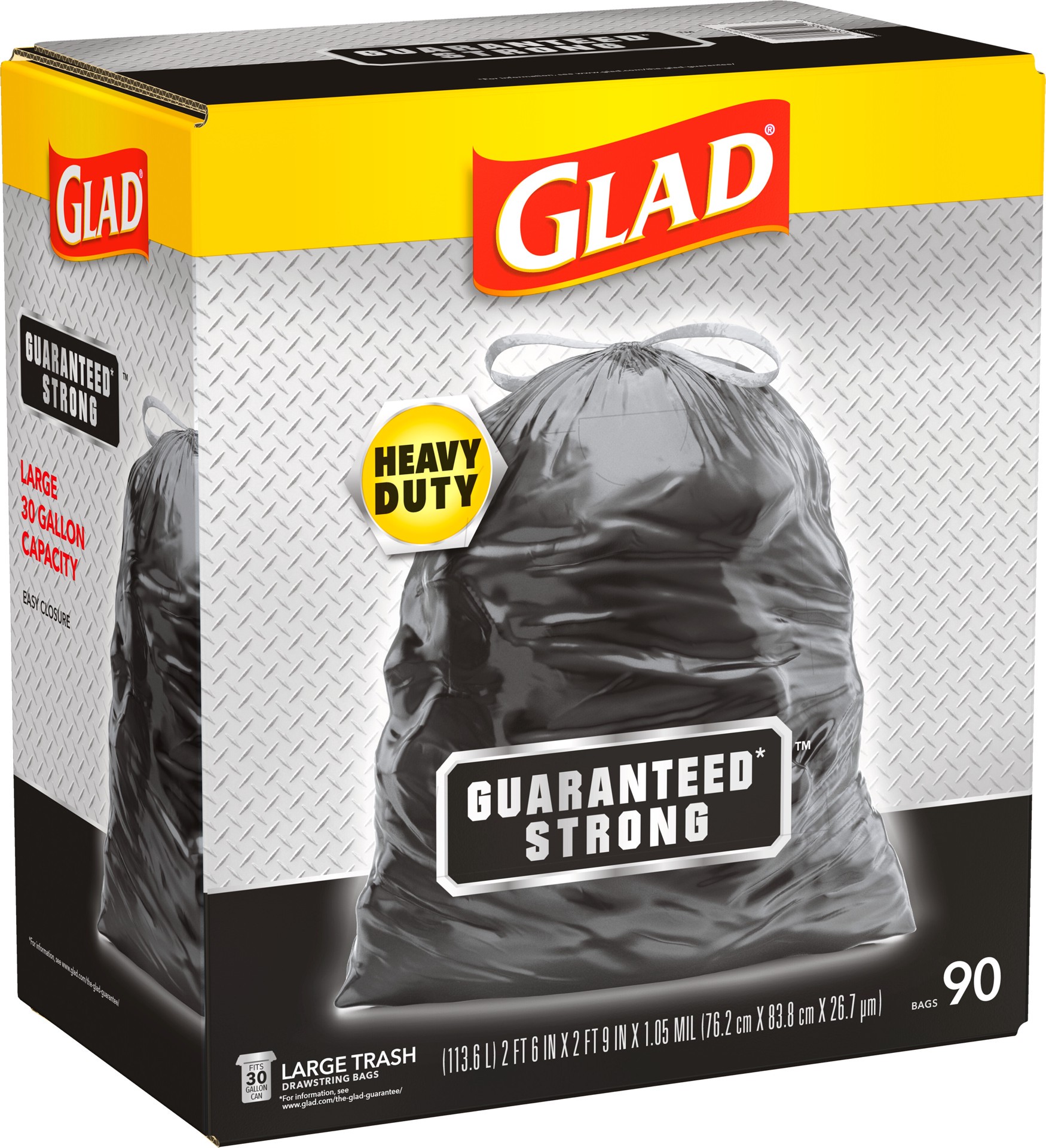 slide 3 of 5, Glad Large Drawstring Trash Bags 90 ea, 90 ct