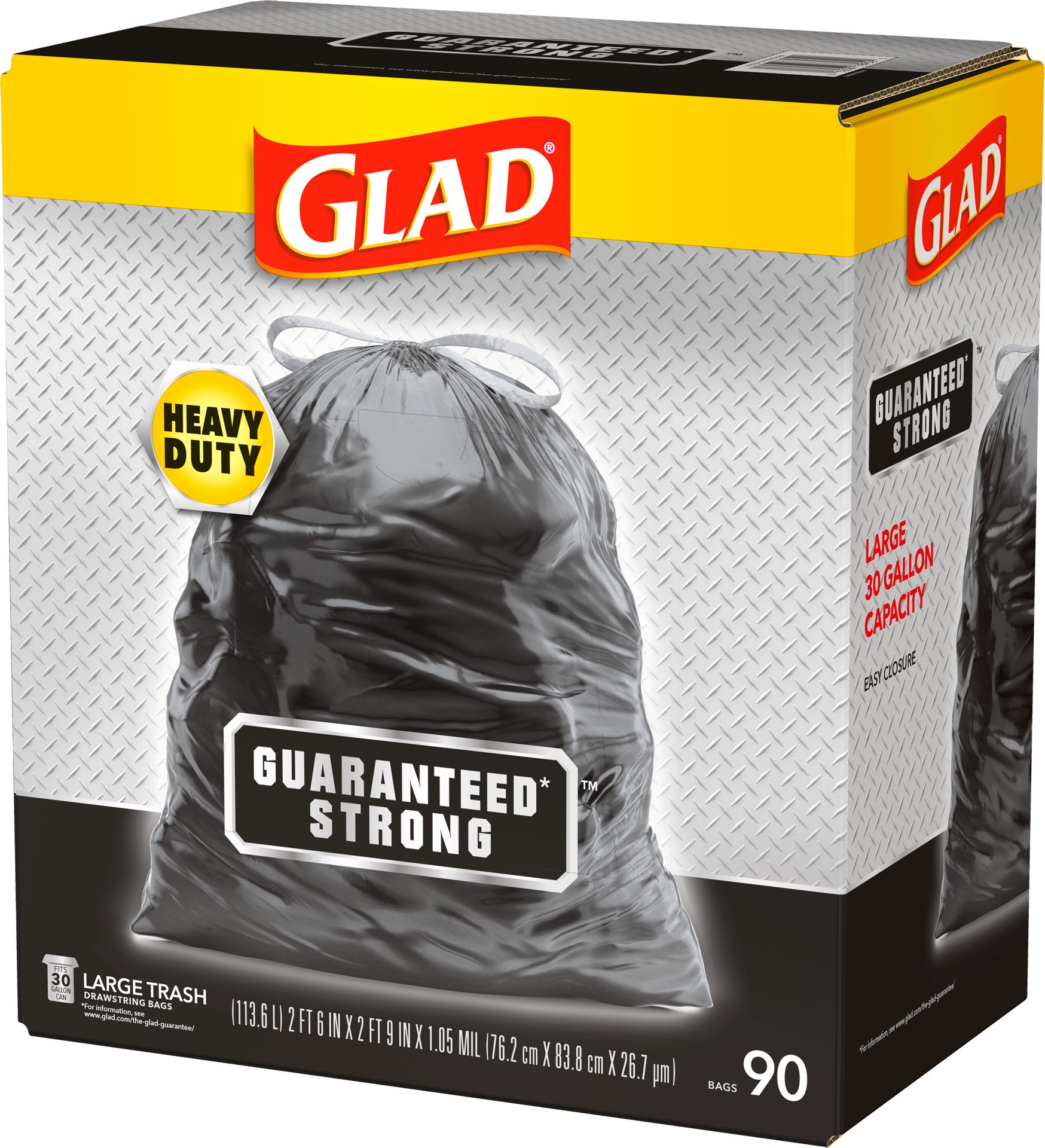 slide 2 of 5, Glad Large Drawstring Trash Bags 90 ea, 90 ct