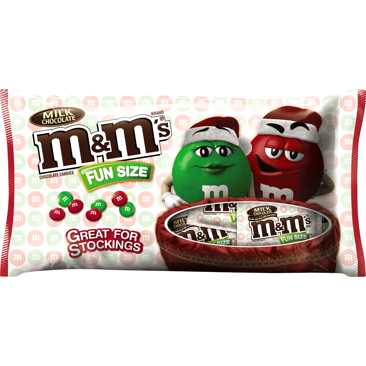 slide 1 of 1, M&M's Milk Chocolate Fun Size Red & Green Christmas, 11 oz