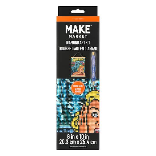 slide 1 of 4, 8" X 10" Horror Diamond Art Kit With Magnetic Frame By Make Market, 8 in x 10 in