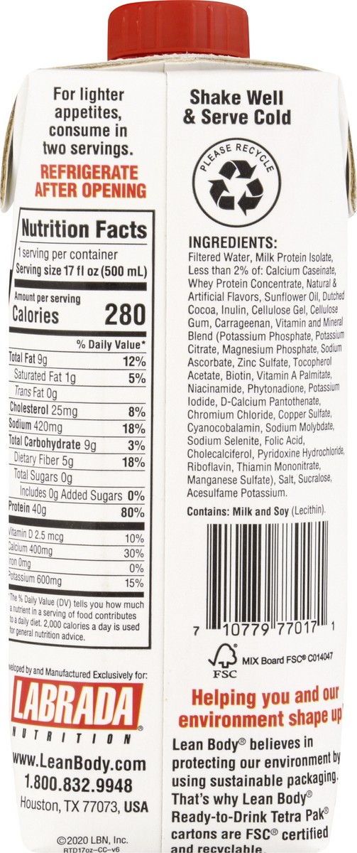 slide 10 of 13, Lean Body Cookies & Cream Protein Shake 17 oz, 17 oz