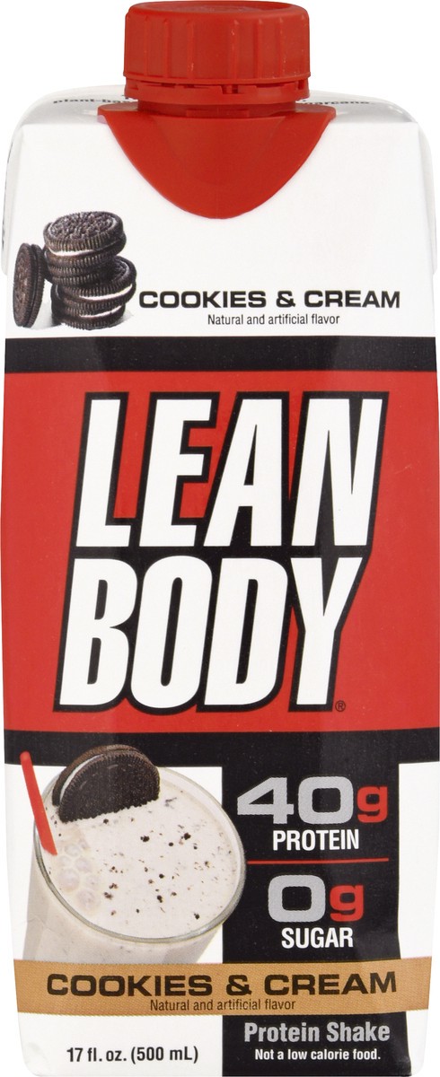 slide 4 of 13, Lean Body Cookies & Cream Protein Shake 17 oz, 17 oz