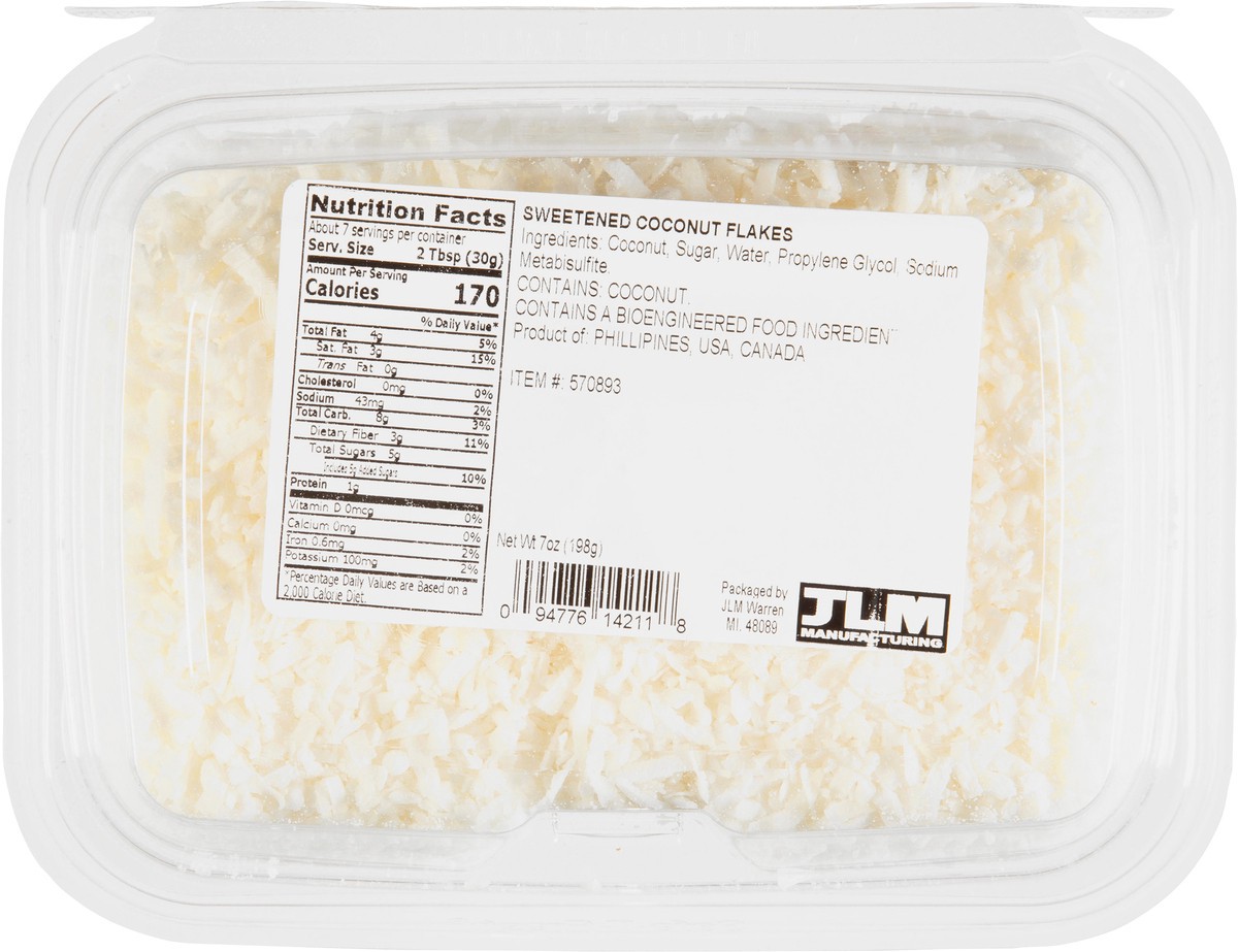 slide 6 of 9, JLM Manufacturing Sweetened Coconut Flakes 7 oz, 7 oz