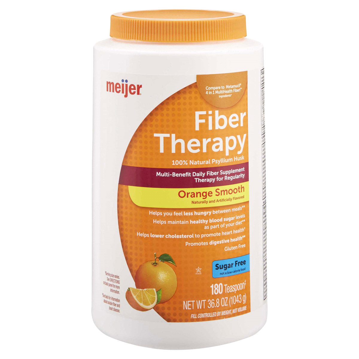 slide 1 of 9, Meijer Fiber Therapy Orange Smooth, 1043 gram, 36.8 oz