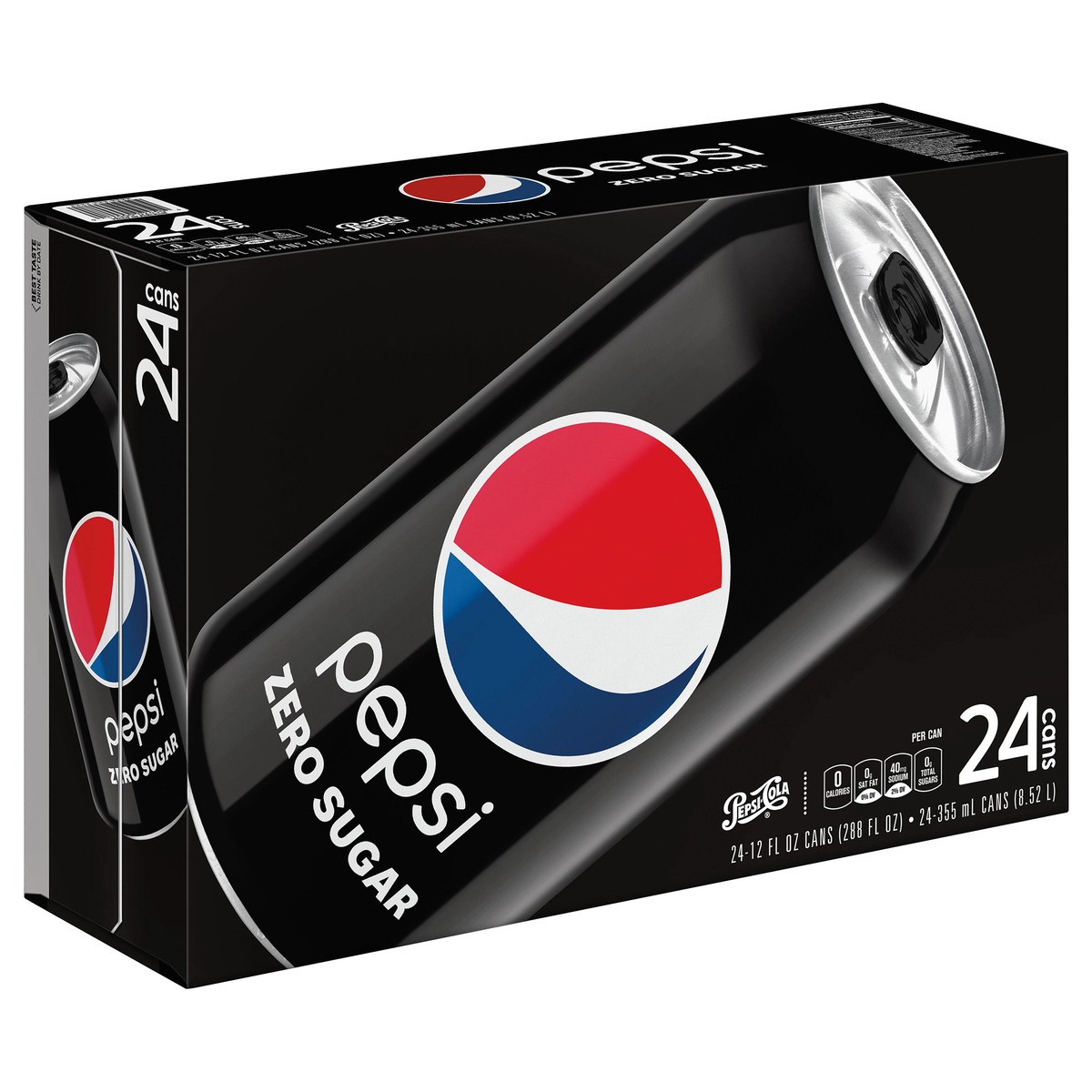 slide 6 of 10, Pepsi Cola, Zero Sugar - 24 ct, 24 ct; 12 oz