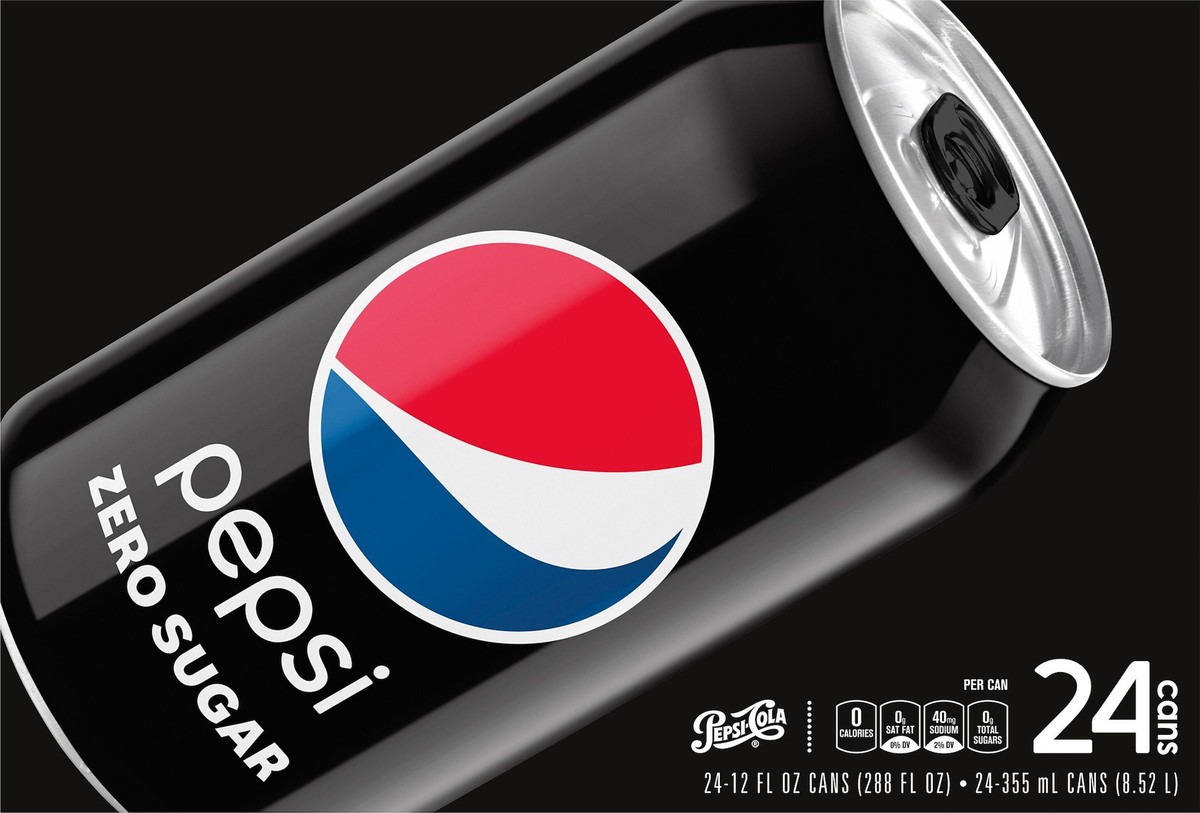 slide 4 of 10, Pepsi Cola, Zero Sugar - 24 ct, 24 ct; 12 oz