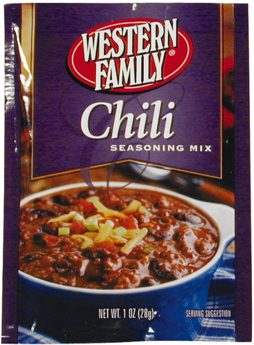 slide 1 of 1, Western Family Chili Seasoning Mix, 1 oz