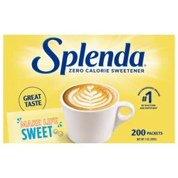 Splenda Zero Calorie Sweetener Packets, 200 Count