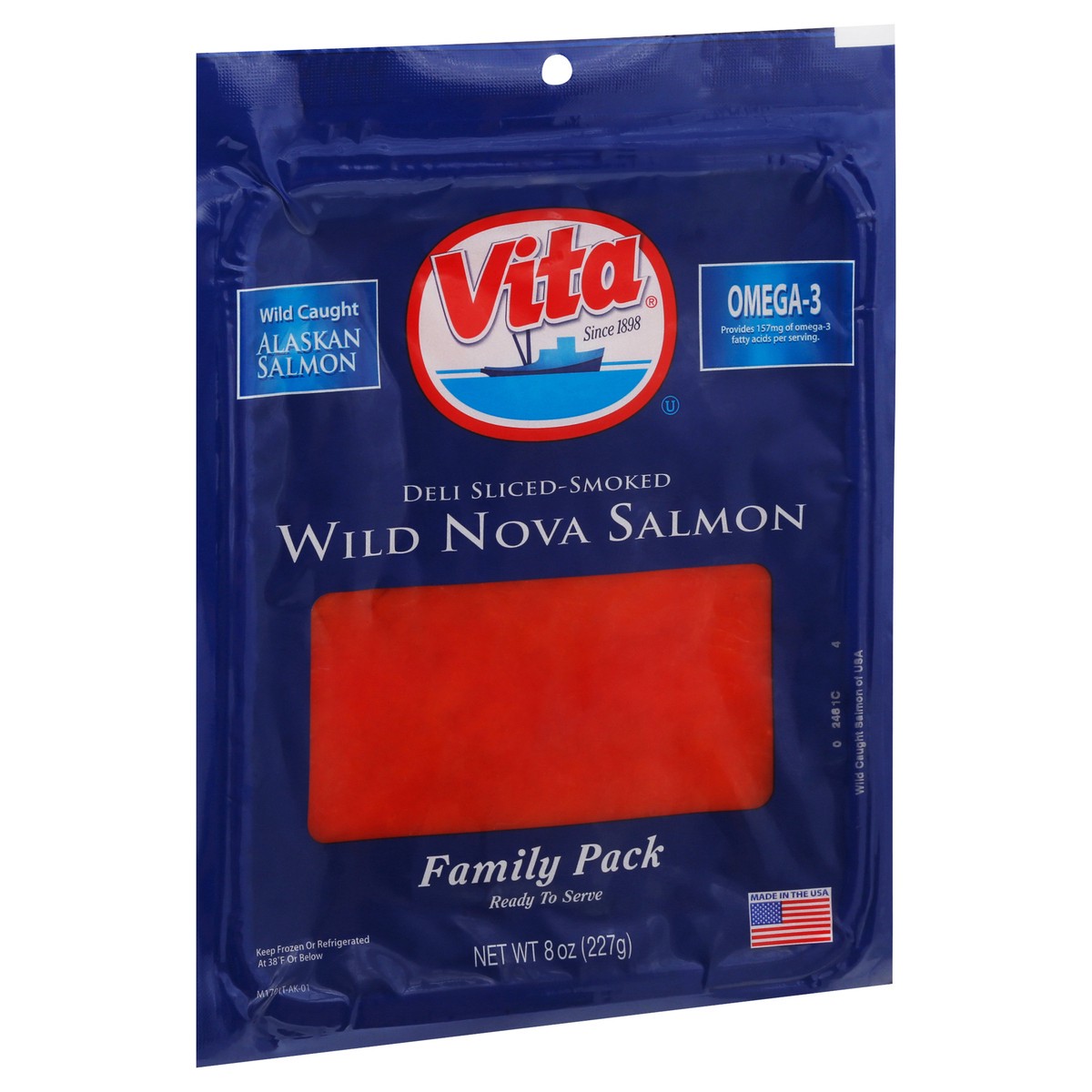 slide 8 of 9, Vita Family Pack Wild Nova Deli Sliced-Smoked Salmon 8 oz, 8 oz