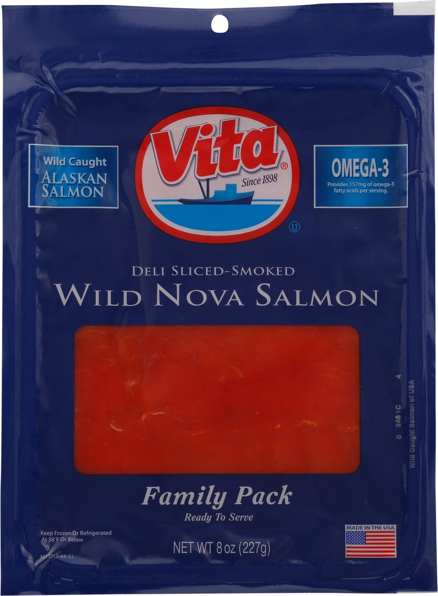 slide 7 of 9, Vita Family Pack Wild Nova Deli Sliced-Smoked Salmon 8 oz, 8 oz