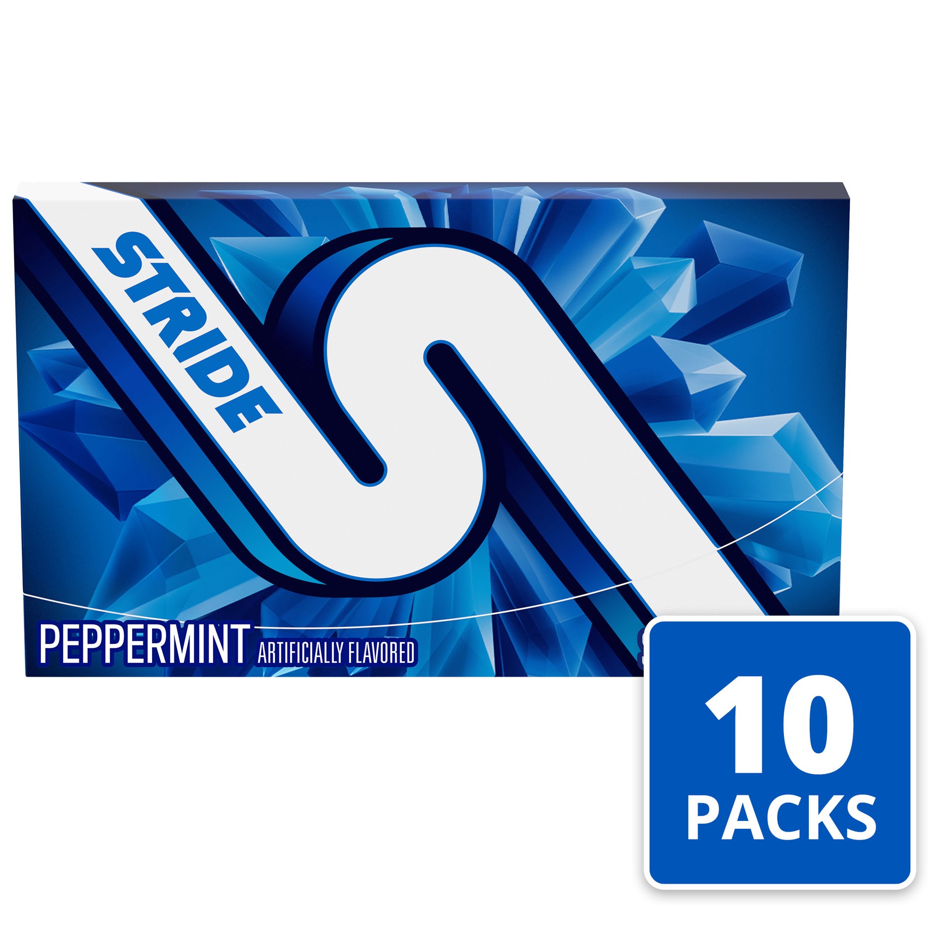 slide 5 of 8, Stride Peppermint Sugar Free Gum, 10 Packs of 14 Pieces (140 Total Pieces) - INNER PACK, 0.6 lb