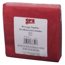 slide 1 of 1, GFS Red Beverage Napkins, 50 ct