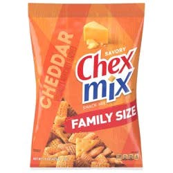Chex Mix Snack Mix, Cheddar, Savory Snack Bag, Family Size, 15 oz