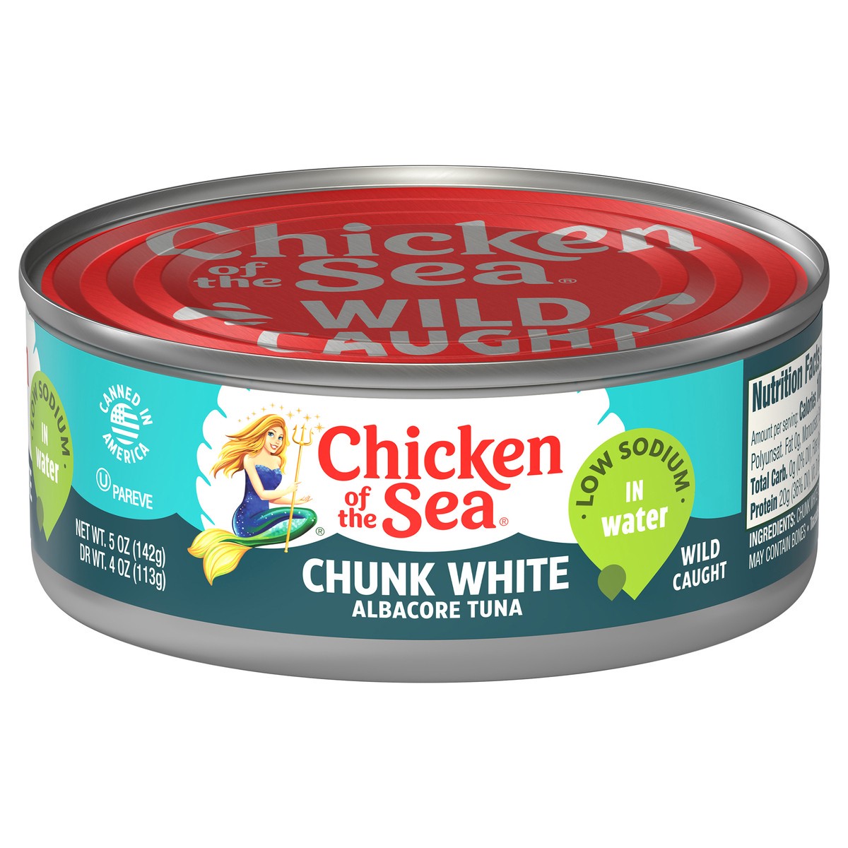 slide 3 of 8, Chicken of the Sea Low Sodium Chunk White Albacore Tuna in Water 5 oz, 5 oz