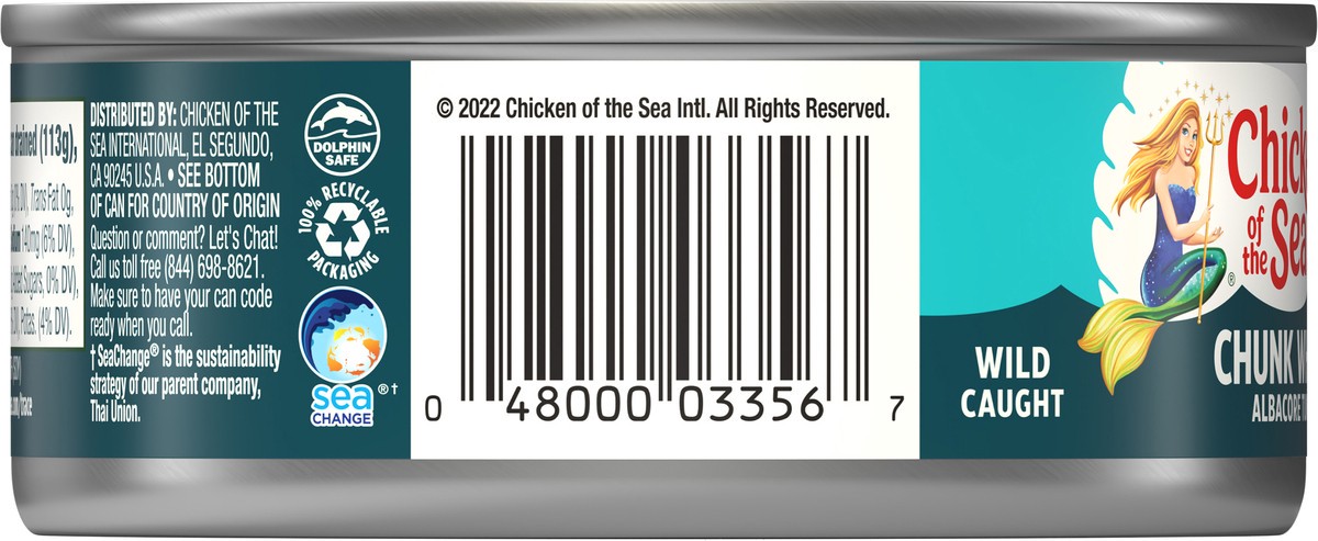 slide 7 of 8, Chicken of the Sea Low Sodium Chunk White Albacore Tuna in Water 5 oz, 5 oz