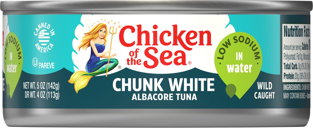 slide 6 of 8, Chicken of the Sea Low Sodium Chunk White Albacore Tuna in Water 5 oz, 5 oz