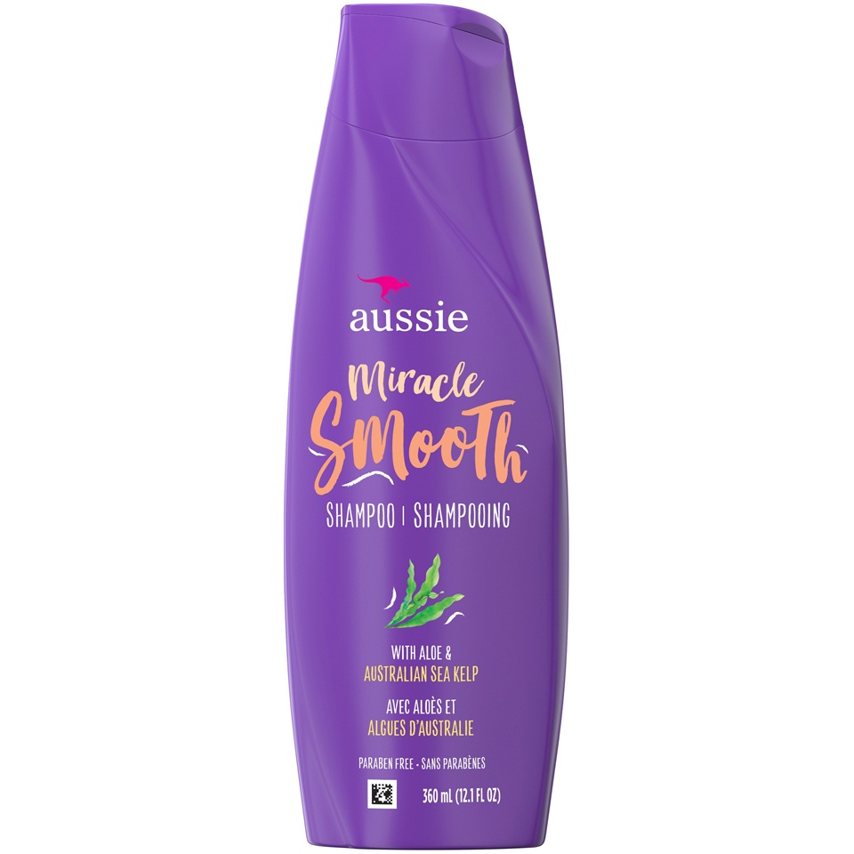 slide 1 of 1, Aussie Miracle Smooth Shampoo with Aloe & Sea Kelp, 12.1 fl oz