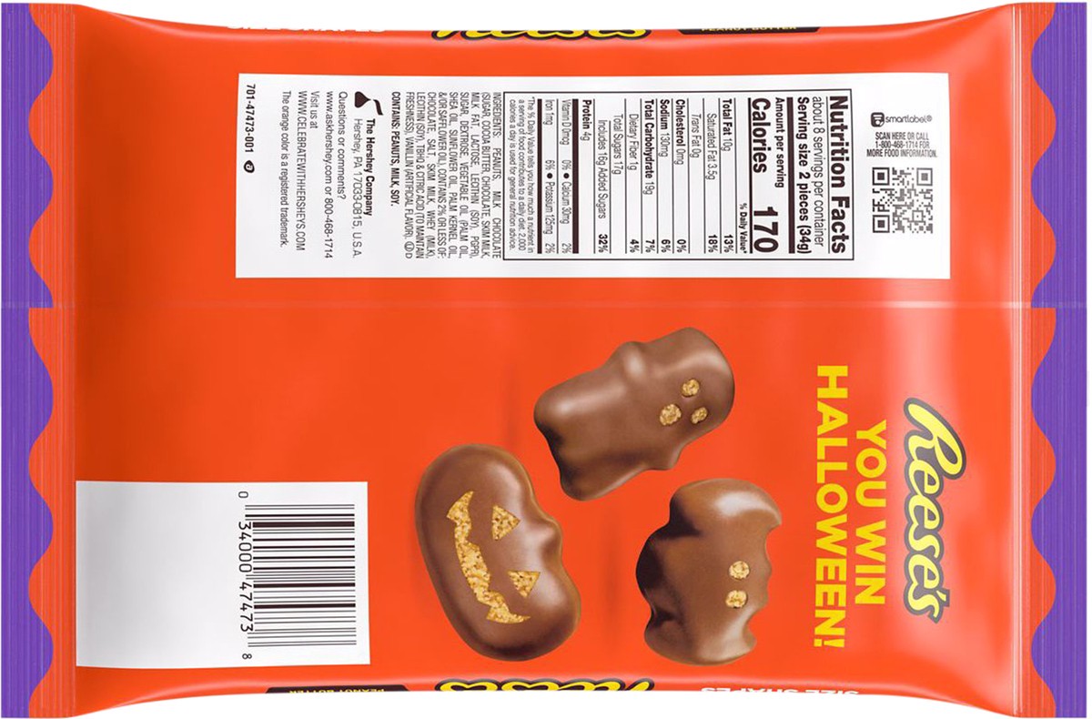 slide 2 of 3, Reese's Snack Size Shapes Assorted Peanut Butter 9.6 oz, 9.6 oz