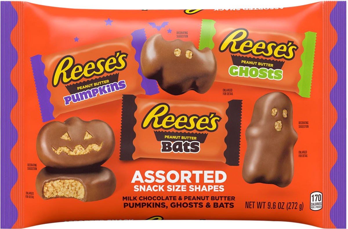 slide 3 of 3, Reese's Snack Size Shapes Assorted Peanut Butter 9.6 oz, 9.6 oz