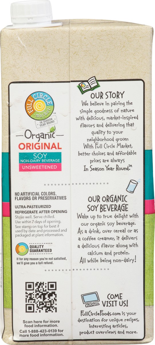 slide 15 of 15, Full Circle Market Organic Unsweetened Original Soy Beverage 32 fl oz, 32 fl oz