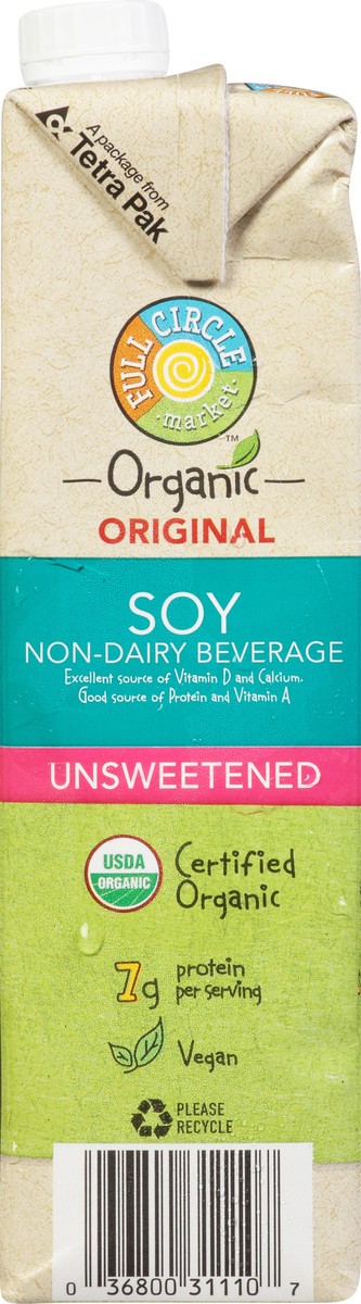 slide 3 of 15, Full Circle Market Organic Unsweetened Original Soy Beverage 32 fl oz, 32 fl oz