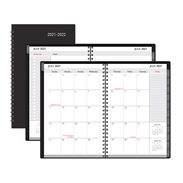slide 1 of 4, Office Depot Brand Weekly/Monthly Academic Planner, 5'' X 8'', 30% Recycled, Black, July 2021 To August 2022, 1 ct
