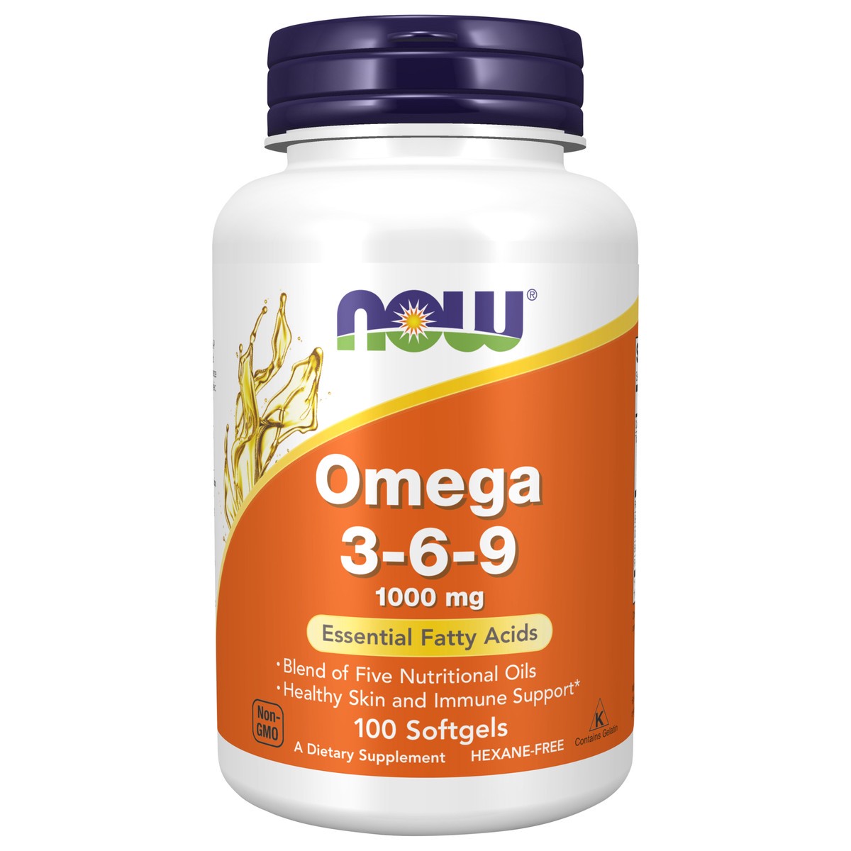 slide 1 of 4, NOW Omega 3-6-9 1000 mg - 100 Softgels, 100 ct