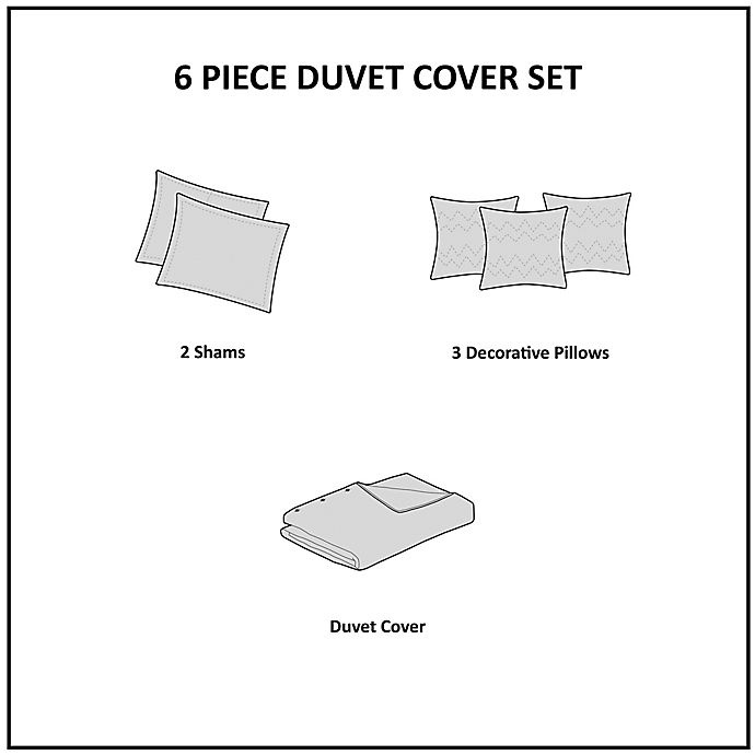 slide 7 of 13, Madison Park Vienna Full/Queen Duvet Cover Set - Indigo, 6 ct
