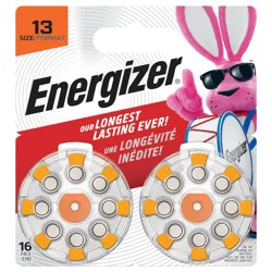 Energizer Hearing Aid Batteries Size 13, Orange Tab, 16 Pack