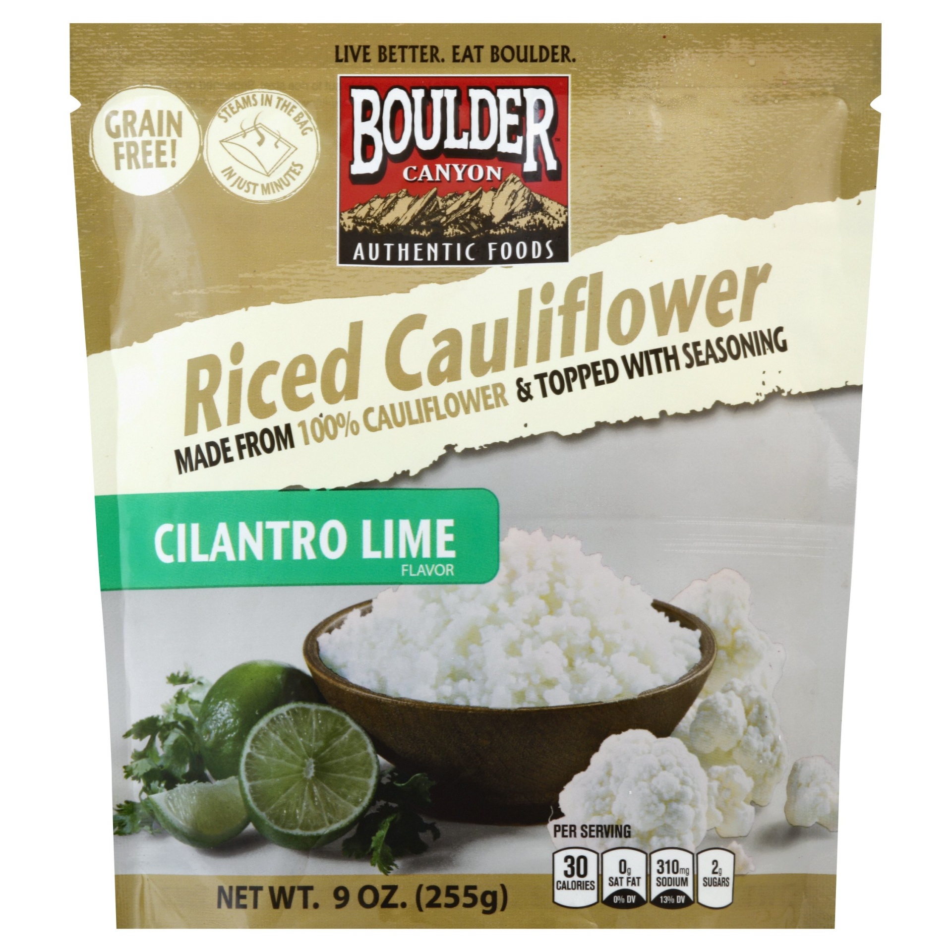 slide 1 of 1, Boulder Canyon Riced Cauliflower with Cilantro, 9 oz