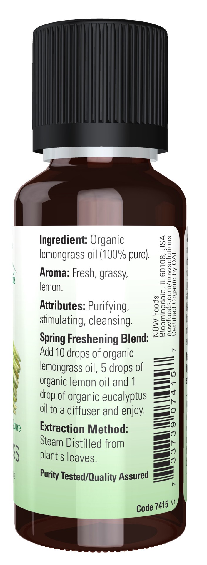 slide 3 of 4, NOW Lemongrass Oil, Organic - 1 fl. oz., 1 fl oz