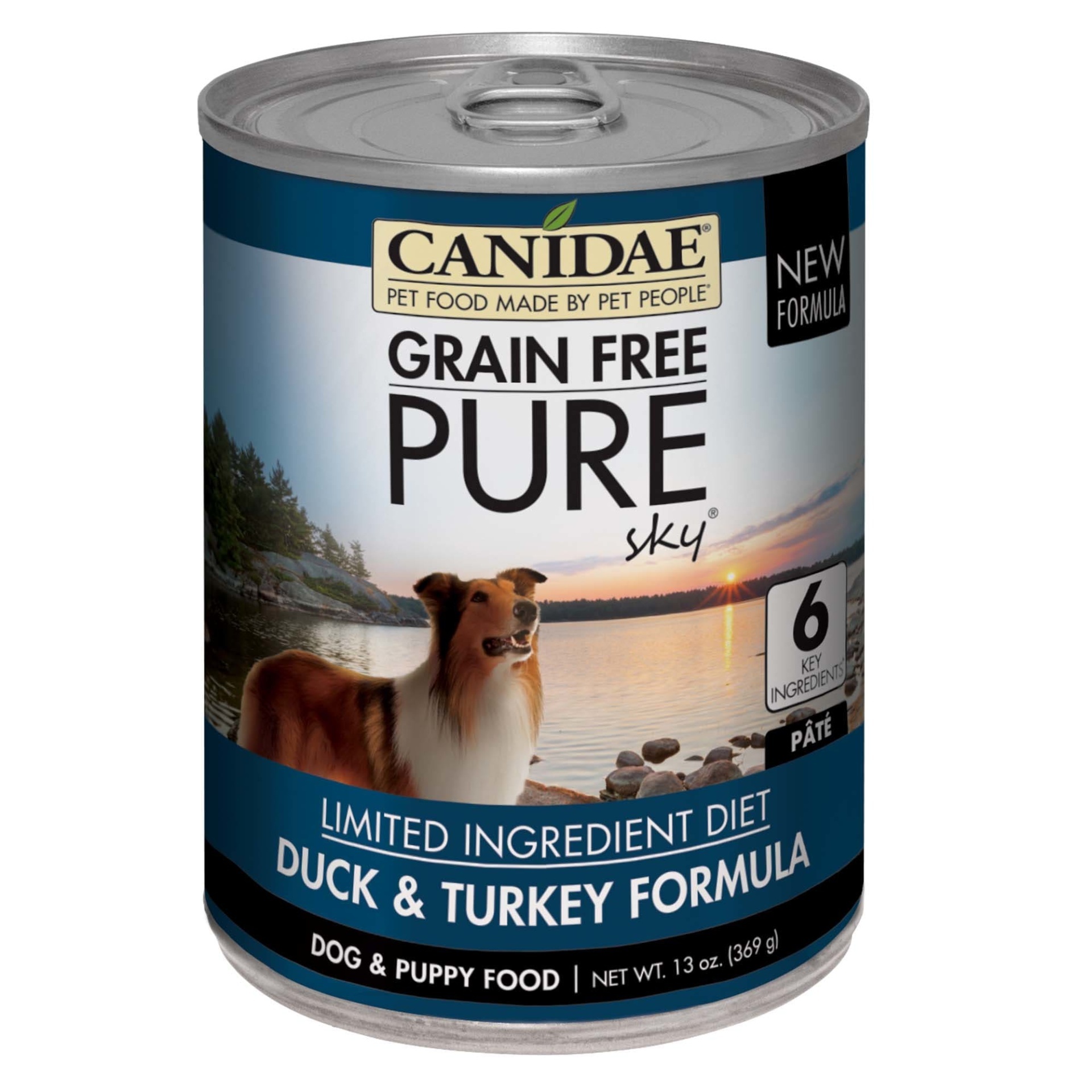 slide 1 of 1, CANIDAE Grain Free Pure Sky Duck & Turkey Canned Dog Food, 13 oz