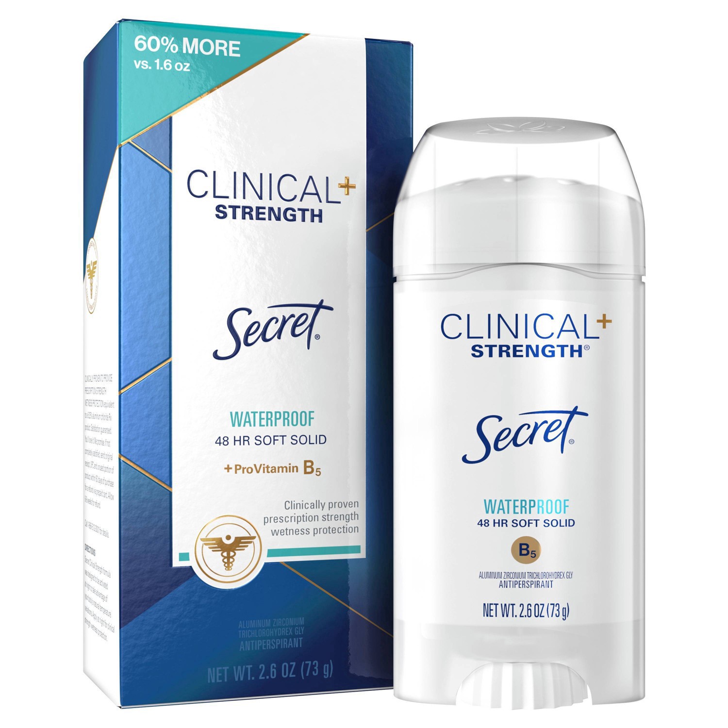 slide 6 of 9, Secret Clinical Strength Soft Solid Antiperspirant and Deodorant - Waterproof - 2.6oz, 2.6 oz