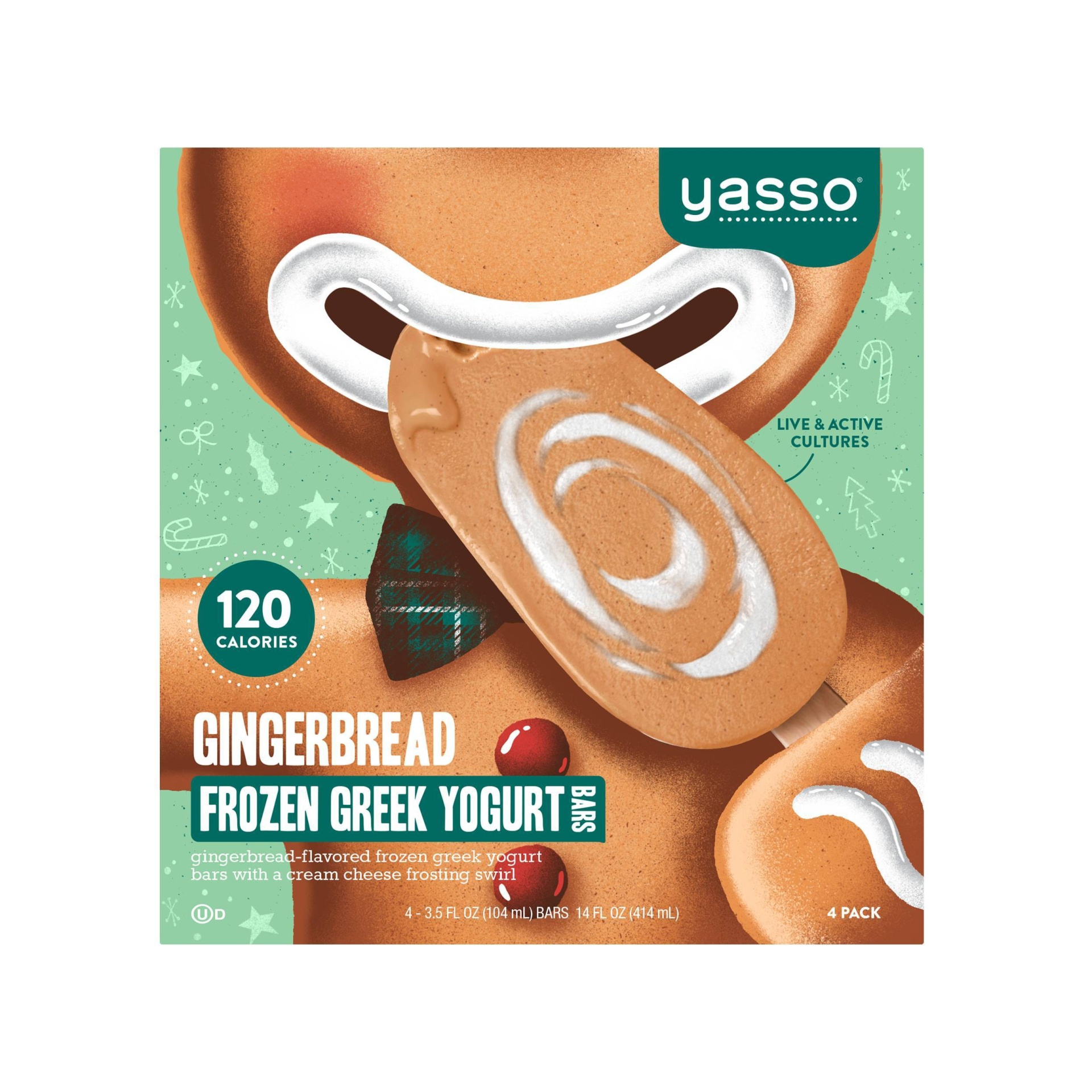 slide 1 of 1, Yasso Gingerbread Bar, 4 ct