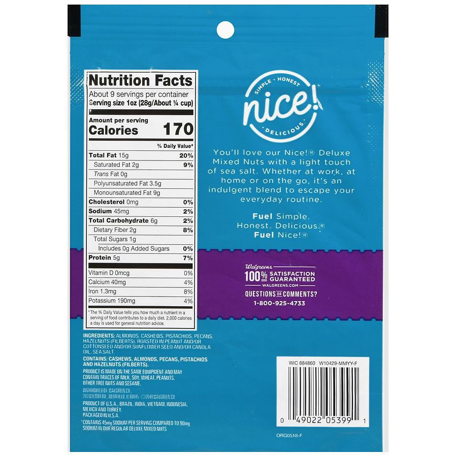 slide 5 of 5, Nice! Roasted Deluxe Mixed Nuts Lightly Sea Salted - 8.75 oz, 8.75 oz