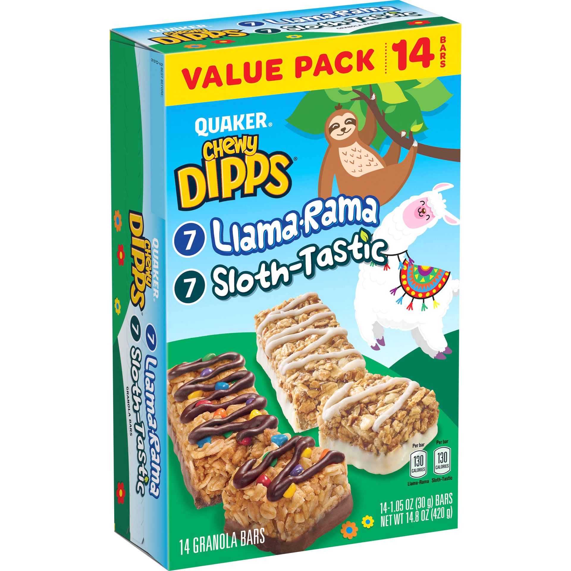 slide 1 of 2, Quaker Chewy Dipps Granola Bars Variety 1.05 Oz 14 Count, 14.8 oz
