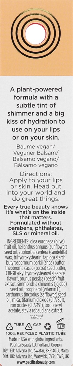 slide 6 of 9, Pacifica Peach Shimmer + Jojoba Vegan Care Balm 0.43 oz, 0.43 oz