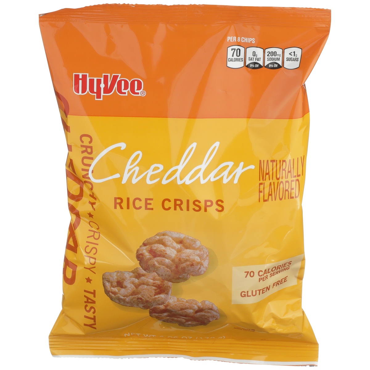 slide 1 of 1, Hy-vee Cheddar Rice Crisps, 6.06 oz