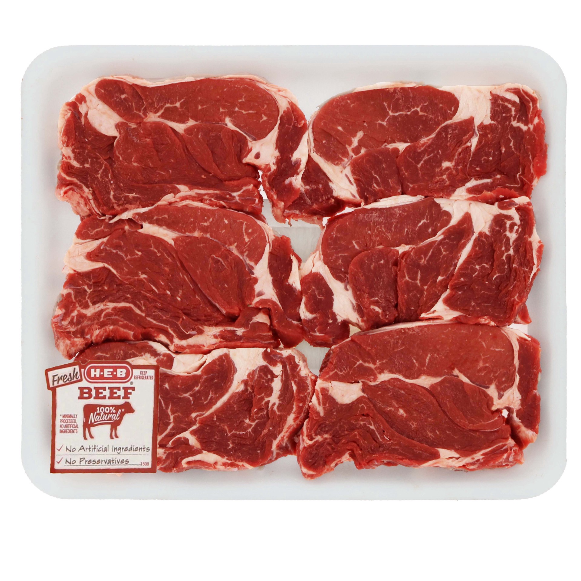 slide 1 of 1, H-E-B Chuck Eye Steak Boneless Select Value Pack, per lb