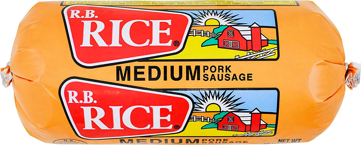slide 8 of 9, RB RICE R. B. Rice Medium Pork Sausage, 16 oz