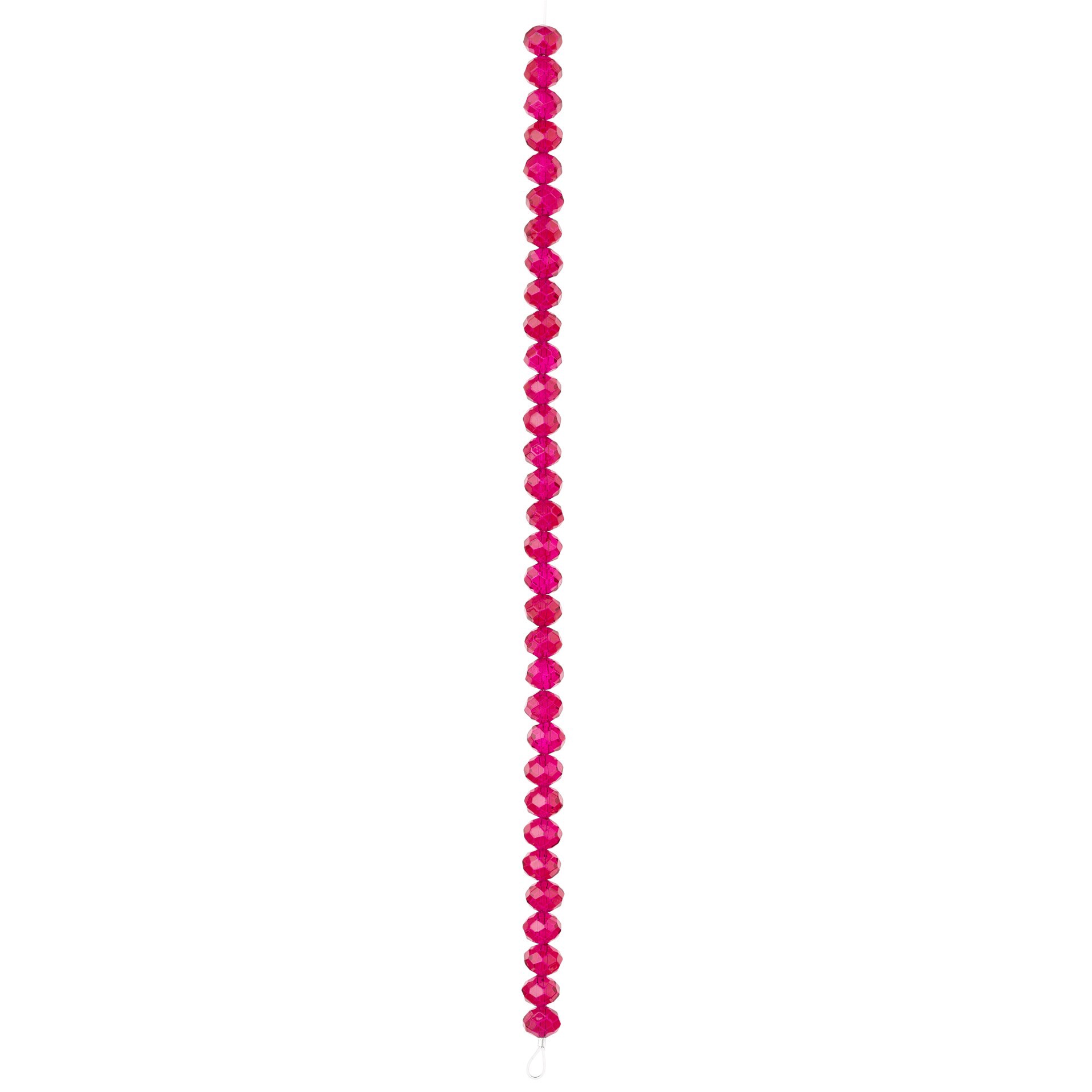 slide 3 of 3, Fuchsia Faceted Glass Rondelle Beads, 8mm By Bead Landing, 8mm