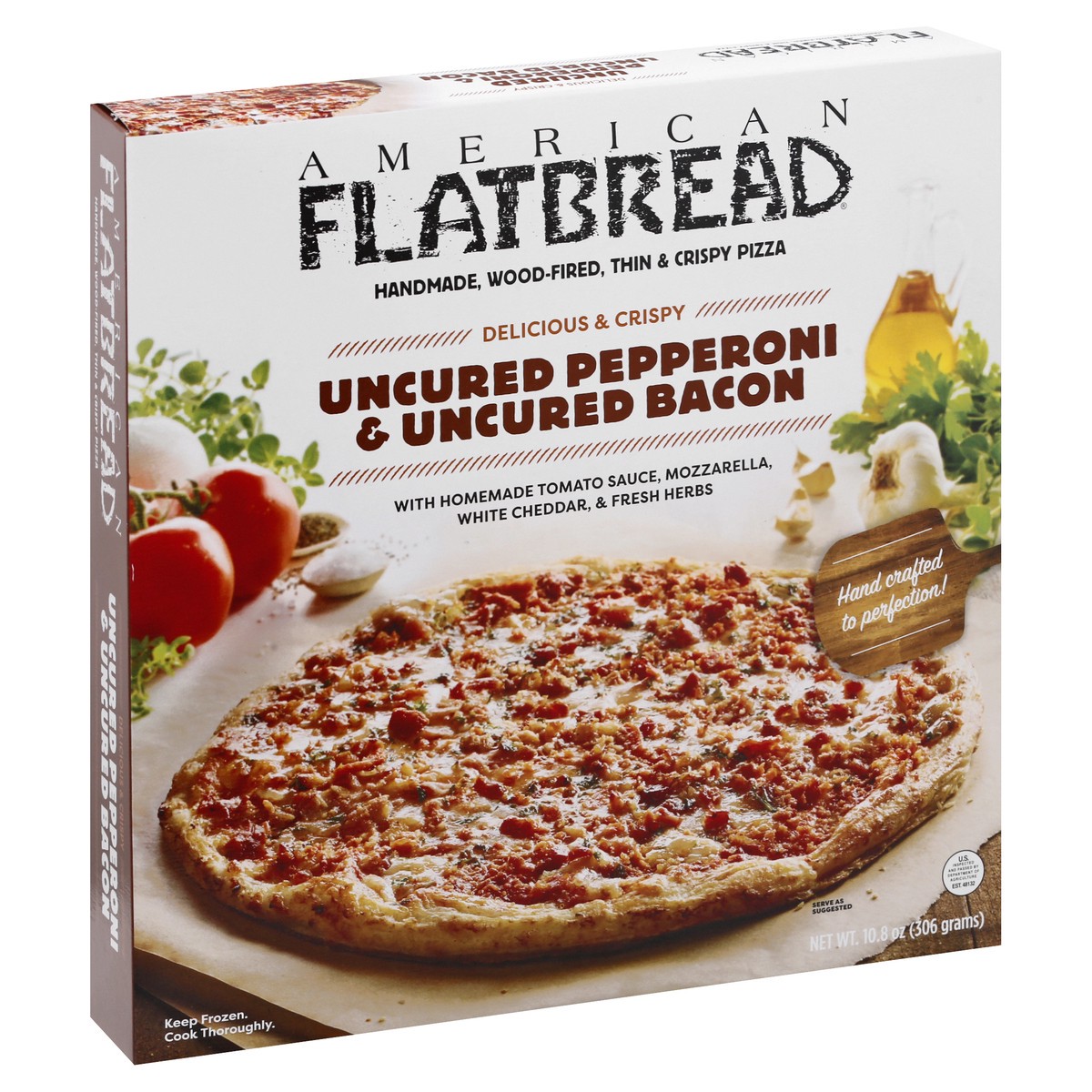 slide 9 of 13, American Flatbread Uncured Pepperoni & Uncured Bacon Pizza, 10.8 oz