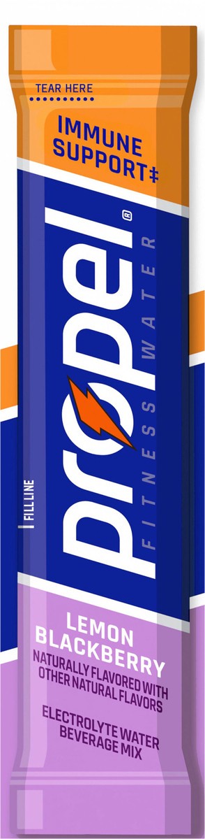 slide 7 of 8, Propel Electrolyte Water Beverage Mix, Immune Support, Lemon Blackberry, 10 ct