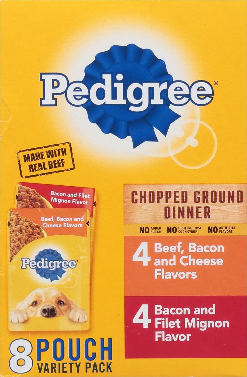 slide 2 of 9, Pedigree Chopped Ground Dinner Assorted Food for Dogs Variety Pack 8 - 100 g Pouches, 8 ct