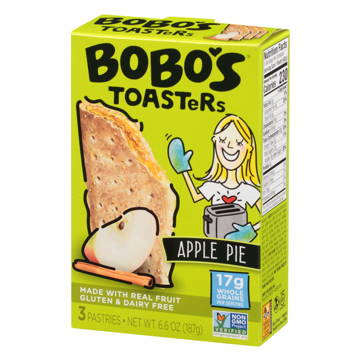 slide 3 of 4, Bobo's Oat Bars Bobo's Gluten Free Apple Pie Toaster Pastries, 6.6 oz