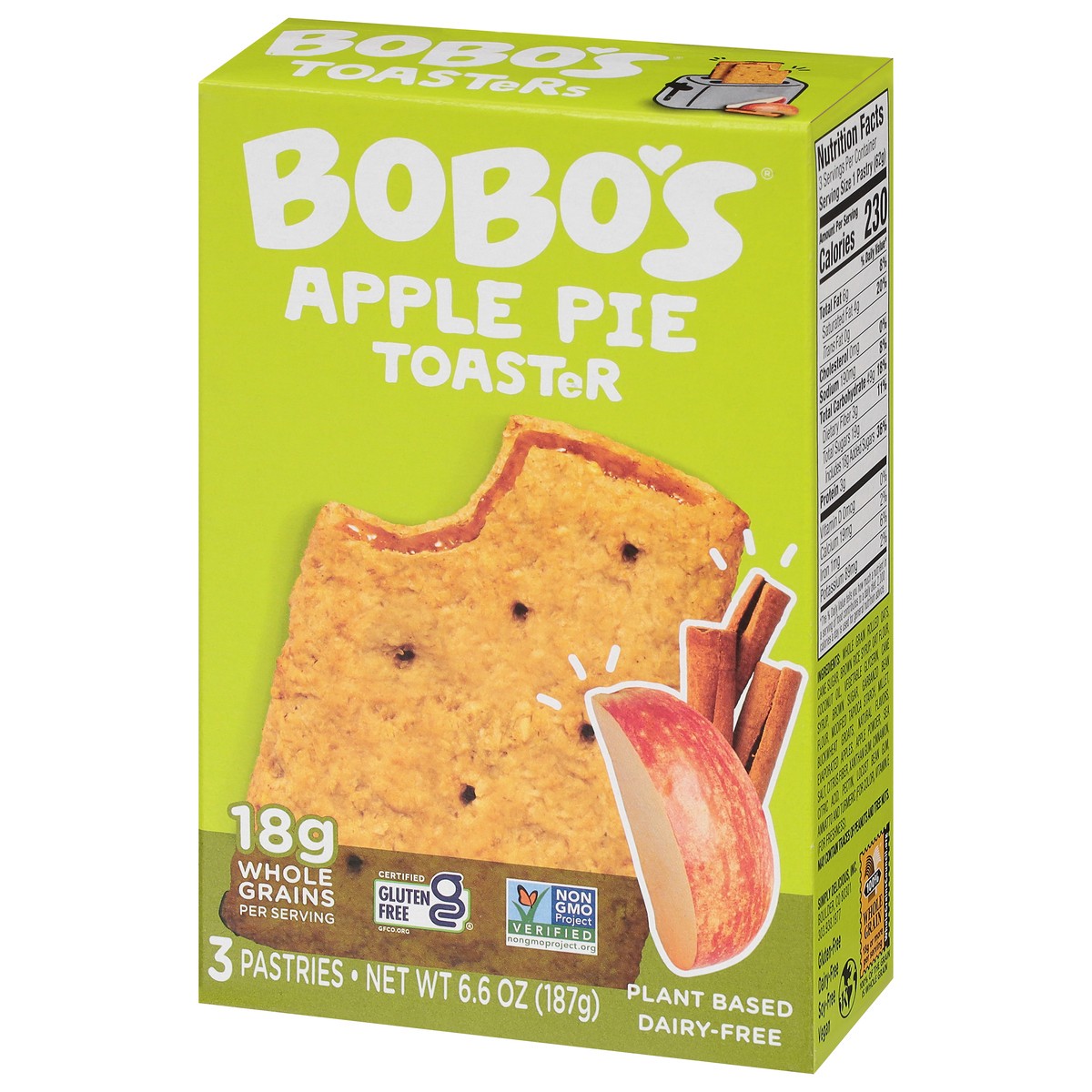 slide 4 of 12, Bobos Oat Bars Pastry Apple Pie 3Pk, 3 ct