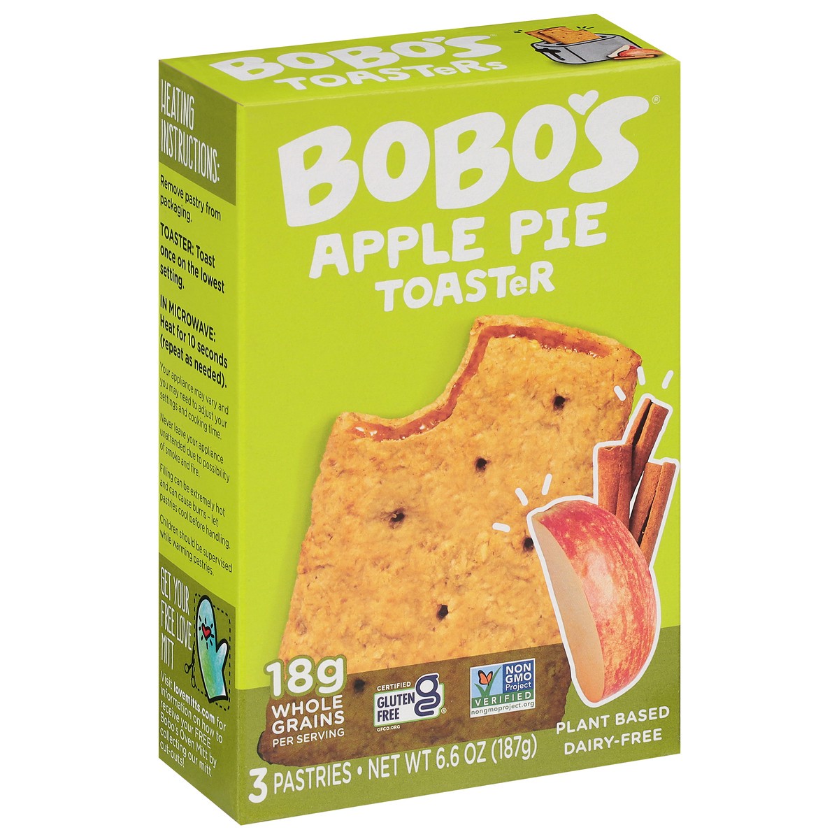 slide 11 of 12, Bobos Oat Bars Pastry Apple Pie 3Pk, 3 ct