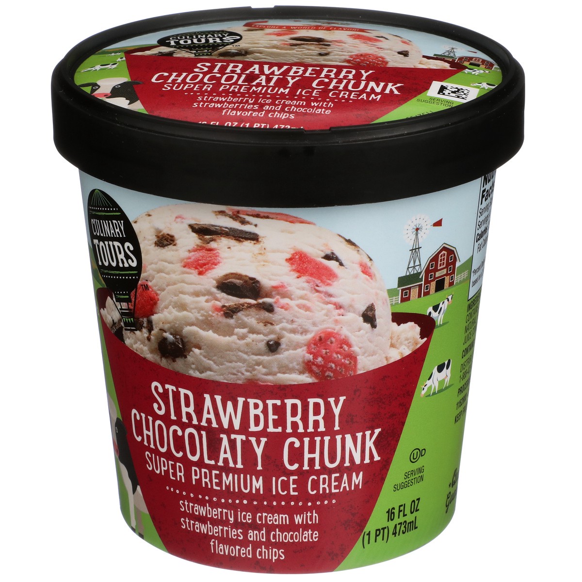 slide 3 of 9, Culinary Tours Strawberry Chocolaty Chunk Strawberry Super Premium Ice Cream With Strawberries And Chocolate Flavored Chips, 1 pint