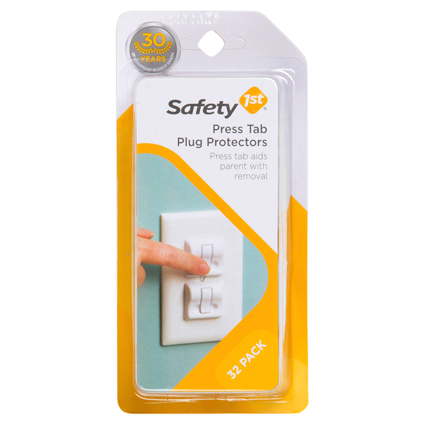 slide 1 of 3, Safety 1st Press Tab Plug Protectors, 32 ct